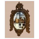 RESIN OVAL BEVELED ORNATE MIRROR