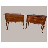 2 SOLID MAHOGANY QUEEN ANNE LOWBOYS