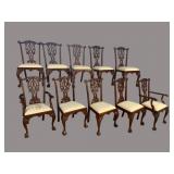10 SOLID MAHOGANY CHIPPENDALE CHAIRS