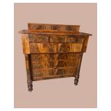 19th CENT. FLAMED MAHOGANY CHEST
