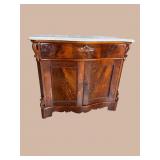 19th CENT. FLAMED MAHOGANY M/ T WASHSTAND