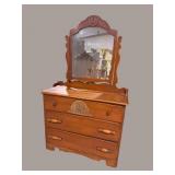 MAPLE DRESSER WITH MIRROR
