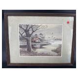 SIGNED AMPAL VINTAGE LANDSCAPE PRINT IN FRAME