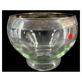 LARGE SILVER RIM CRYSTAL PUNCHBOWL