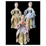3 PC LOT PORCELAIN LADY FIGURINES