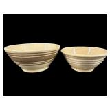 2 PC LOT SMALL YELLOW WARE BOWLS