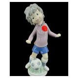 LLADRO BOY WITH SOCCER BALL FIGURINE