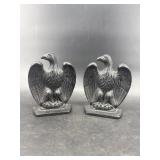 LOT OF 2 CAST IRON EAGLE BOOK ENDS