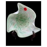 MURANO STYLE GOLD FLECK & GREEN FRIT ART GLASS