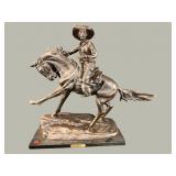 LARGE REMINGTON BRONZE COWBOY