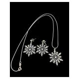 STERLING SILVER ITALY SNOWFLAKE NECKLACE &