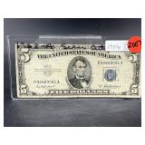 1953 A $5 SILVER CERTIFICATE CIRCULATED NOTE