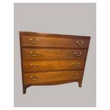 WALNUT INLAID CUSTOM 4 DRAWER CHEST