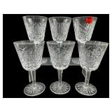 SET OF 6 WATERFORD CRYSTAL CLARE WINE STEMS