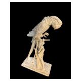 LARGE HARD RESIN PARROT SCULPTURE