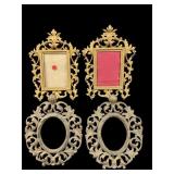 LOT OF ORNATE BRASS AND METAL PICTURE FRAMES