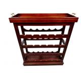 CHERRY FINISH TRAY TOP WINE RACK