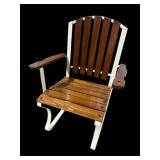 MODERN DESIGN LEATHER AND WOOD CHAIR