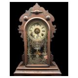 ANTIQUE EN WELCH WALNUT KITCHEN CLOCK