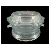 FIRE-KING SAPPHIRE BLUE PHILBE CASSEROLE DISH