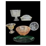 LOT OF CRYSTAL SERVING DISHES