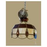 HANGING LEADED GLASS LIGHT FIXTURE