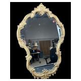 ANTIQUE ORNATE GOLD GILDED MIRROR