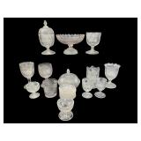 LARGE LOT OF FLINT EAPG BELL FLOWER STEMWARE 2