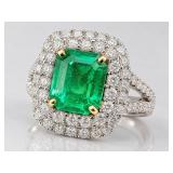 18K 2.21 CT. COLOMBIAN EMERALD & DIAMOND