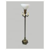 BRASS AND ONYX FLOOR LAMP