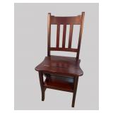 MAHOGANY FOLDING STEP CHAIR