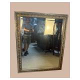 LARGE SILVER AND GOLD DECORATED LABARGE MIRROR