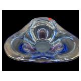 LARGE MURANO STYLE ART GLASS CENTER BOWL