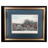 ENGLISH HUNT SCENE COLORED ENGRAVING
