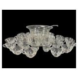 21 PC IMPERIAL CANDLEWICK PUNCHBOWL SET