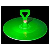 GREEN DEPRESSION URANIUM GLASS TIDBIT TRAY