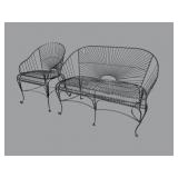 IRON SETTEE AND CHAIR