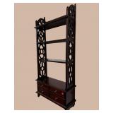 SOLID MAHOGANY 4 DRAWER CARVED HANGING SHELF