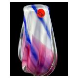 MCM MURANO STYLE MULTI-COLOR SWIRL ART GLASS VASE