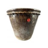 LARGE BROWN GLAZE TERRACOTTA PLANTER
