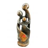 SHONA STONE ZIMBABWE LOVING FAMILY SCULPTURE