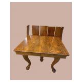 OAK CLAW FOOT SQUARE TABLE