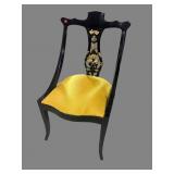 EBONIZED EDWARDIAN STYLE CARVED CHAIR