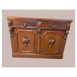 WALNUT VICTORIAN MARBLE TOP BUFFET