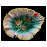 ETRUSCAN MAJOLICA LEAF BOWL