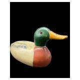 CABELAS PAINTED DUCK DECOY WITH GLASS EYES