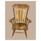 SOLID PINE PAINT DECORATED ROCKER