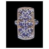 DESIGNER VICTORIA WEICK STERLING TANZANITE RING;