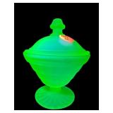 SMALL TIFFIN SATIN URANIUM COVERED DISH