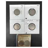 LOT OF 5 VARIOUS DATES V-NICKELS